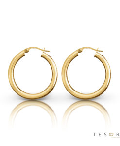 Aosta Gold Hoop Earrings 15mm