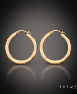 Aosta Rose Gold Hoop Earrings 15mm