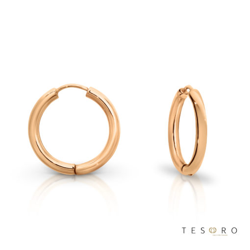 Tesoro Rose Gold 15mm Huggie Earrings