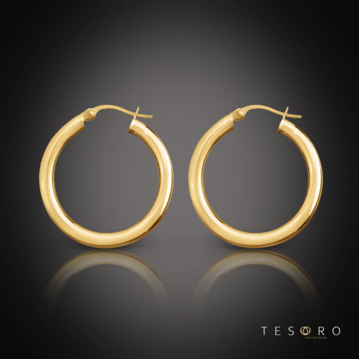 Aosta Gold Hoop Earrings 30mm