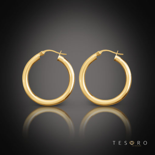 Aosta Gold Hoop Earrings 30mm