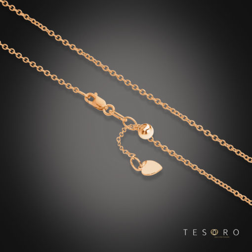 Tesoro Caserta Rose Gold Adjustable Trace Link Chain
