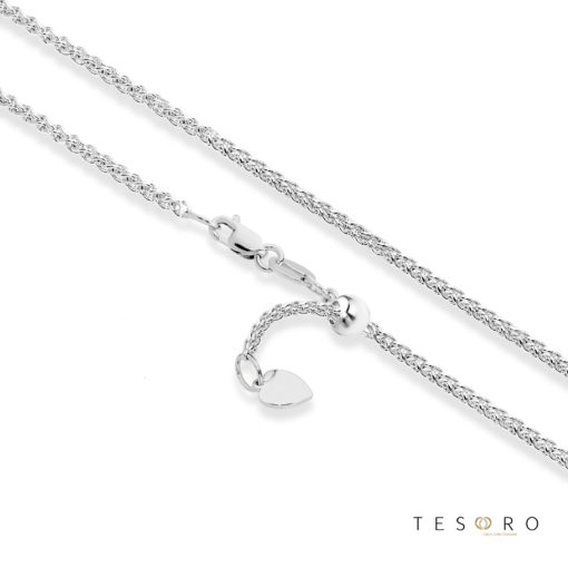 Tesoro Mare Yellow Gold Diamond Cut Wheat Link Chain With Adjustable Fitting
