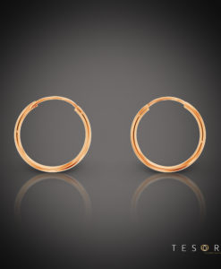 Marche 15mm 9 Carat Rose Gold Sleeper Earrings