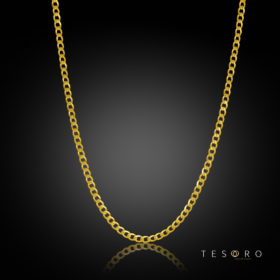 Tesoro Torri Super Flat Curb Link Chain, 2mm 50cm