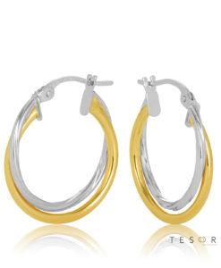 15OBC615-99 Forio Yellow & White Gold Hoop Earrings